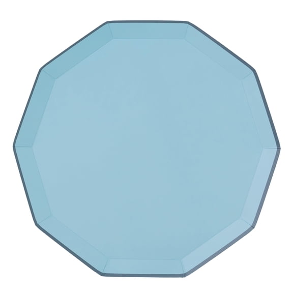 Bonjour Fte Light Blue Large Paper Dinner Plates, Disposable Party Supplies, 8 Count, 10.75 Inch, Summer, Pool Party, Birthday