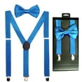 thumbnail image 1 of SKY BLUE Teen or ADULT Size Bow Tie and Suspenders Combo Boxed Gift Set For Wedding, Prom or Party  USA Seller!, 1 of 1