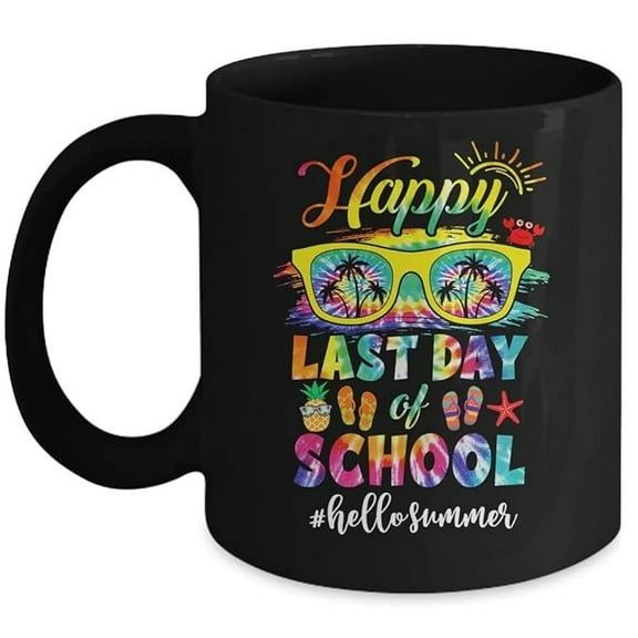 SKY DOT Last Day of School Hello Summer Mug 11oz (Black)