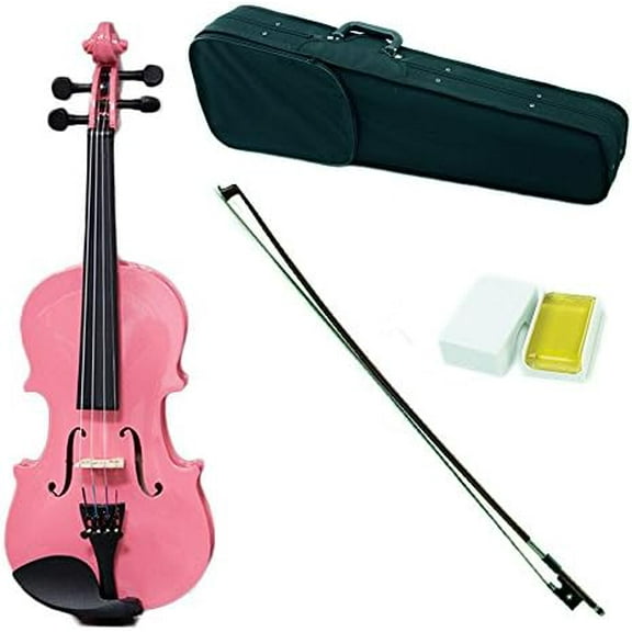 SKY Shinny 1/16 Size Kid Violin with Lightweight Case, Brazilwood Bow and Bright Pink $$Music