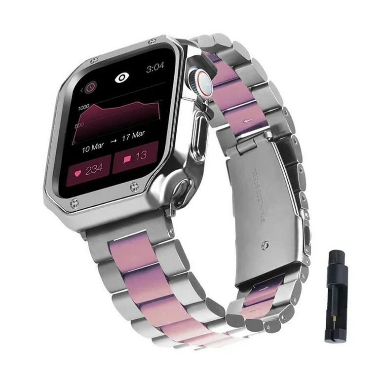 SKY Stainless Steel Band+Case for Apple Watch Band Ultra 49mm