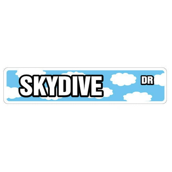SKYDIVE Street Sign Childrens Name Room Sign | Indoor/Outdoor | 36" Wide