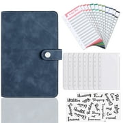 SKYDUE Budget Binder，6-Ring Loose Leaf Notebook with Zipper Envelopes for Budgeting，A6 PU Leather Binder Organizer with Extra Gum