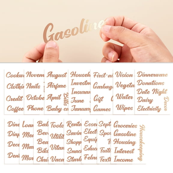 SKYDUE Budget Binder Labels, 15 Pieces Cash Envelope Stickers - Budget Categories Adhesive Labels for Cash Envelope Wallet & A6 Budget Binder