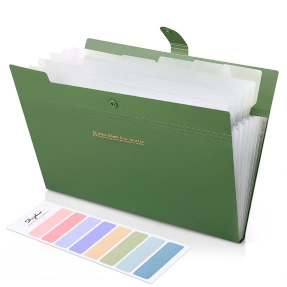 SKYDUE Expanding File Folder 8 Pockets,Letter A4 Paper Accordion Document Organizer