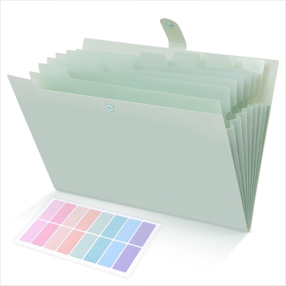 SKYDUE Expanding File Folder, Accordion File Organizer with 8 Pockets, Expandable Document Paper Receipt Holder for School Office Hospital, Letter/A4 Size Pink