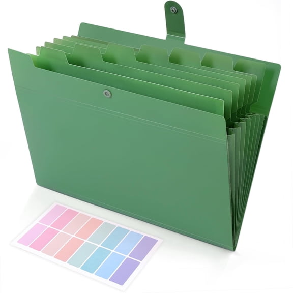 Expanding File Folder, Accordion File Organizer with 8 Pockets, Expandable Document Paper Receipt Holder for School Office Hospital, Letter/A4 Size Pink