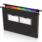 SKYDUE Hanging File Folders，Cascading Rainbow Color Wall Organizer with 6 Removable Folder Pockets for School, Home or Office