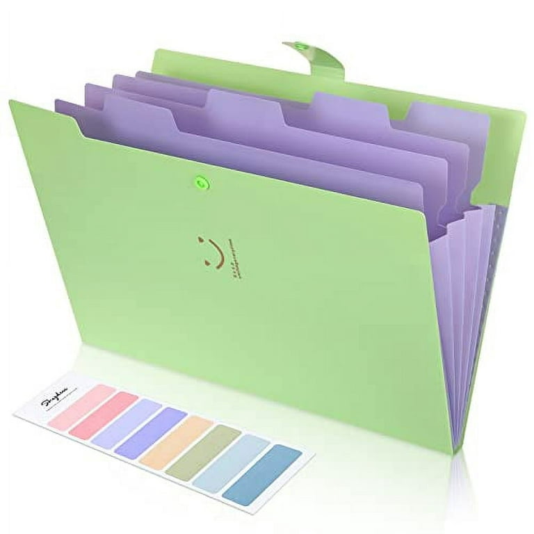 SKYDUE Letter A4 Paper Expanding File Folder Pockets Accordion Document  Organizer (Green)