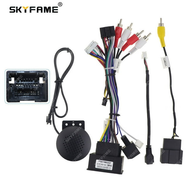 SKYFAME 16pin Car Stereo Wire Harness Adapter Power Cable With Canbus