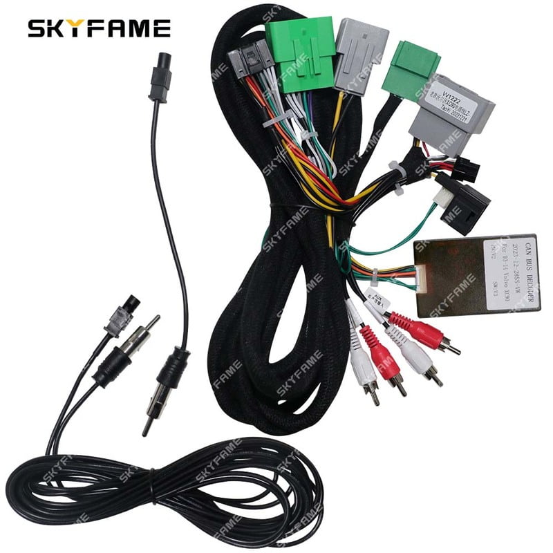 SKYFAME Car 16pin Wiring Harness Adapter Canbus Box Decode Android