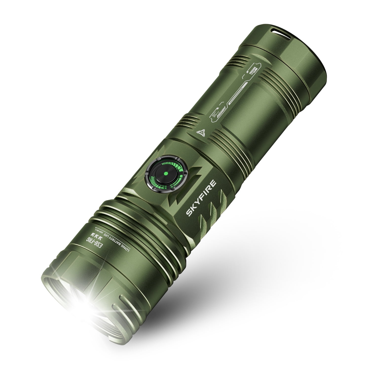 SKYFIRE 1850 Lumens Rechargeable LED Flashlight, 6 Modes Zoomable Lighting, Type-C Charging with Power Indicator, 64H Long Runtime for Farm Patrol, Camping, Hiking and Daily Emergency