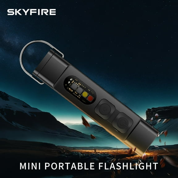 SKYFIRE 2PC Mini Flashlight Portable Pocket EDC LED Light Strip Keychain, 7 Modes, With Fire Starter Function, Suitable for Outdoor Camping, Hiking, Fishing, Light at Home, Emergency Use
