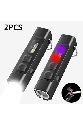 2PC Mini Flashlight Portable Pocket EDC LED Light Strip Keychain, 7 Modes, With Fire Starter Function, Suitable for Outdoor Camping, Hiking, Fishing, Light at Home, Emergency Use