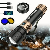 SKYFIRE LED Flashlight High Lumens, Super Bright Rechargeable Flashlight With Ignition Lens, Zoomable, Four Modes, Flash Light For Camping Essentials, Outdoor And Home