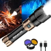 SKYFIRE Rechargeable Flashlights High Lumens with Ignition Lens, 3000lm Super Bright Flashlight, 4 Modes,Waterproof LED Flash Light for Camping Outdoor and Home Emergencies,Gift