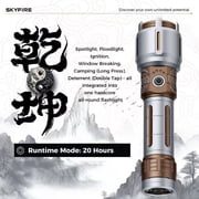 SKYFIRE New Model Flashlight - High Brightness - Rechargeable - Outdoor Flashlight - Extremely Bright, with five modes, equipped with a focusing lens and various complimentary items.