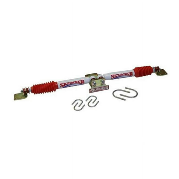 SKYJACKER 9254 Dual Steering Stabilizer, Silver With Black Boot And Bracket