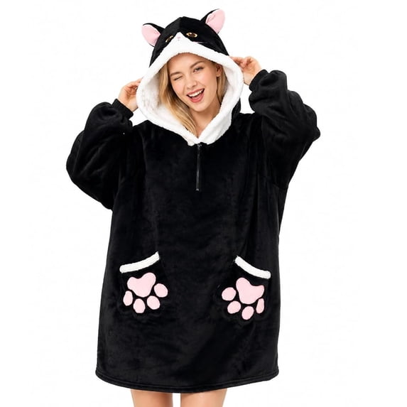 SKYKENKP Animal Wearable Blanket Hoodie For Adult, Oversized Hooded Blanket With Pockets & Sleeves For Birthday Christmas Gift