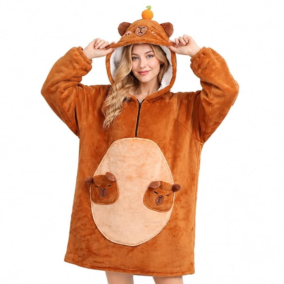 SKYKENKP Animal Wearable Blanket Hoodie For Adult, Oversized Hooded Blanket With Pockets & Sleeves For Birthday Christmas Gift