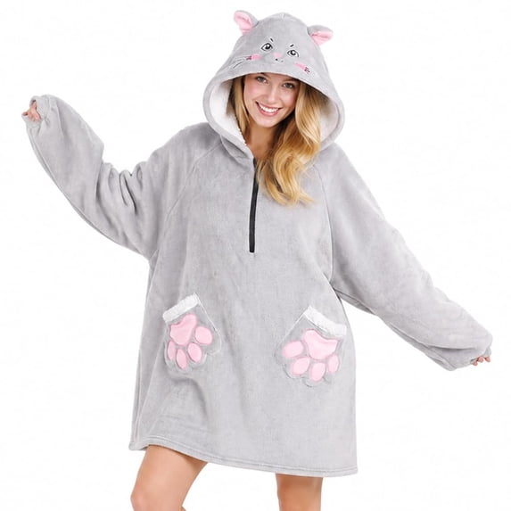 SKYKENKP Animal Wearable Blanket Hoodie For Adult, Oversized Hooded Blanket With Pockets & Sleeves For Birthday Christmas Gift