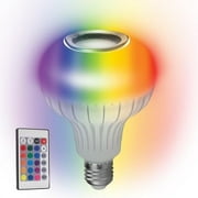 SKYLAR LED Color Changing Light Bulb with Bluetooth Speaker   E26 Standard Bulb Socket, 4 Light Modes with Remote Control Operation, Color Changing Bulb for Home, Events, Holiday