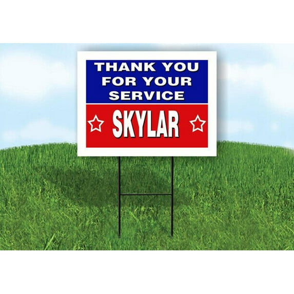 SKYLAR THANK YOU SERVICE 18 in x 24 in Yard Sign Road Sign with Stand