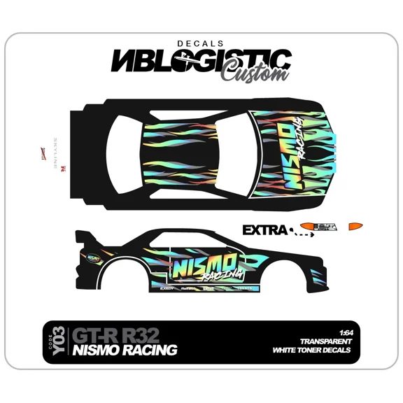 SKYLINE GTR R32 Universal WaterSlide Decal for hot wheels 1/64 Scale _ 01