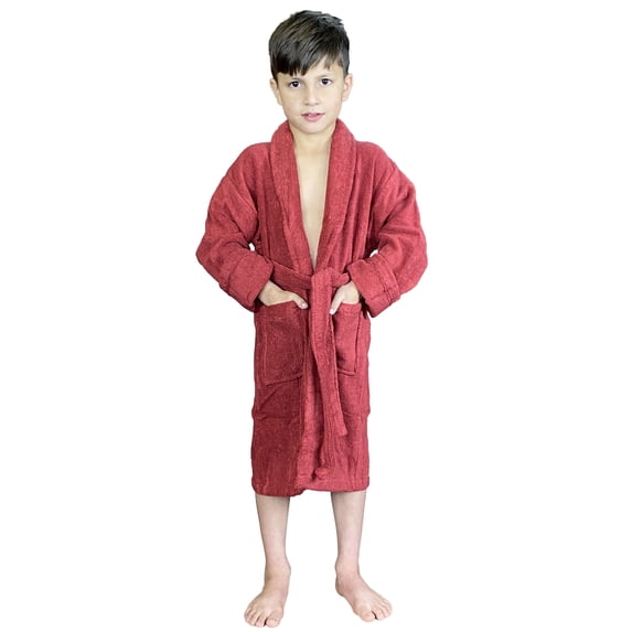 SKYLINEWEARS Bathrobe for Girls and Boys Terrycloth Bath Robe 100 cotton Wine Size 4