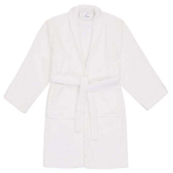 SKYLINEWEARS Kids Bathrobe Cotton Boys & Girls Hooded Bath Robe White Size 8