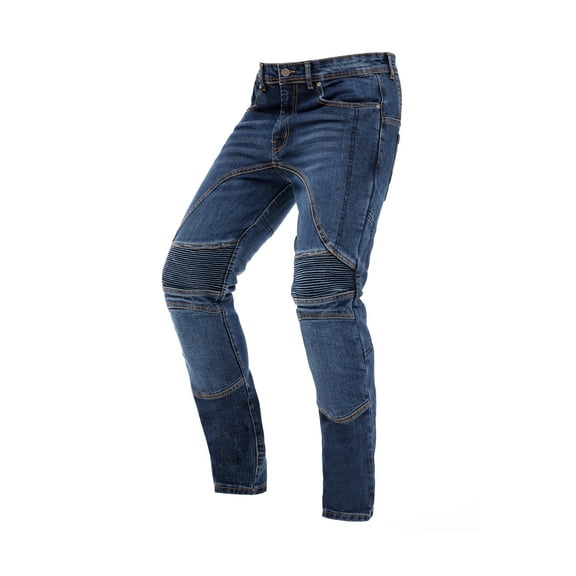 SKYLINEWEARS Men Motorcycle Riding Pants Denim Jeans Racing Cycling Pants with 4 Knee Hip Protective Armor Pads