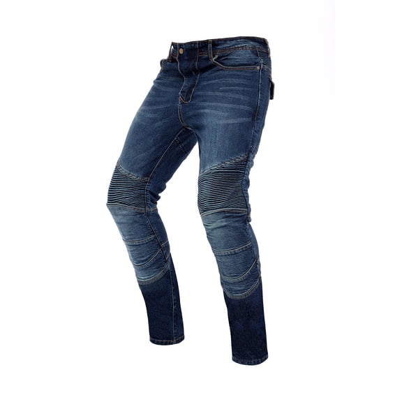 SKYLINEWEARS Men Motorcycle Riding Pants Denim Jeans Racing Cycling Pants with 4 Knee Hip Protective Armor Pads