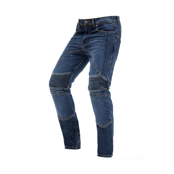 SKYLINEWEARS Men Motorcycle Riding Pants Denim Jeans Racing Cycling Pants with 4 Knee Hip Protective Armor Pads