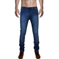 thumbnail image 1 of SKYLINEWEARS Men Skinny Fit Denim Jeans Stretch Biker Jean Pants SK05 Blue 34X34, 1 of 2