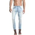 thumbnail image 1 of SKYLINEWEARS Men Skinny Fit Denim Jeans Stretch Biker Jean Pants SK05 Light Blue 30X30, 1 of 2