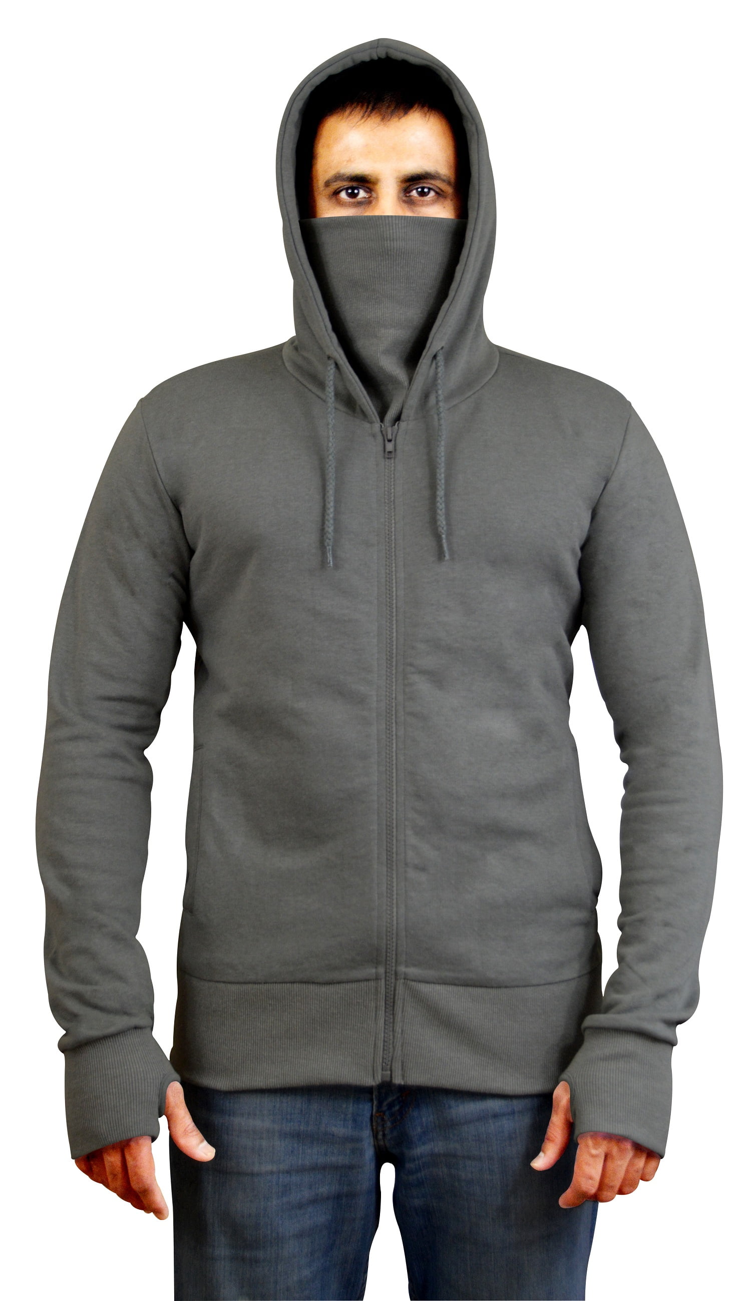 SKYLINEWEARS Men s Fashion Ninja Hoodie Activewear Mask Sweatshirt