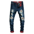 thumbnail image 1 of Skylinewears Men Ripped Biker Jeans Slim Fit Stretch Distressed Destroyed Denim Pants Straight Leg Fashion Comfort Jeans, 1 of 3