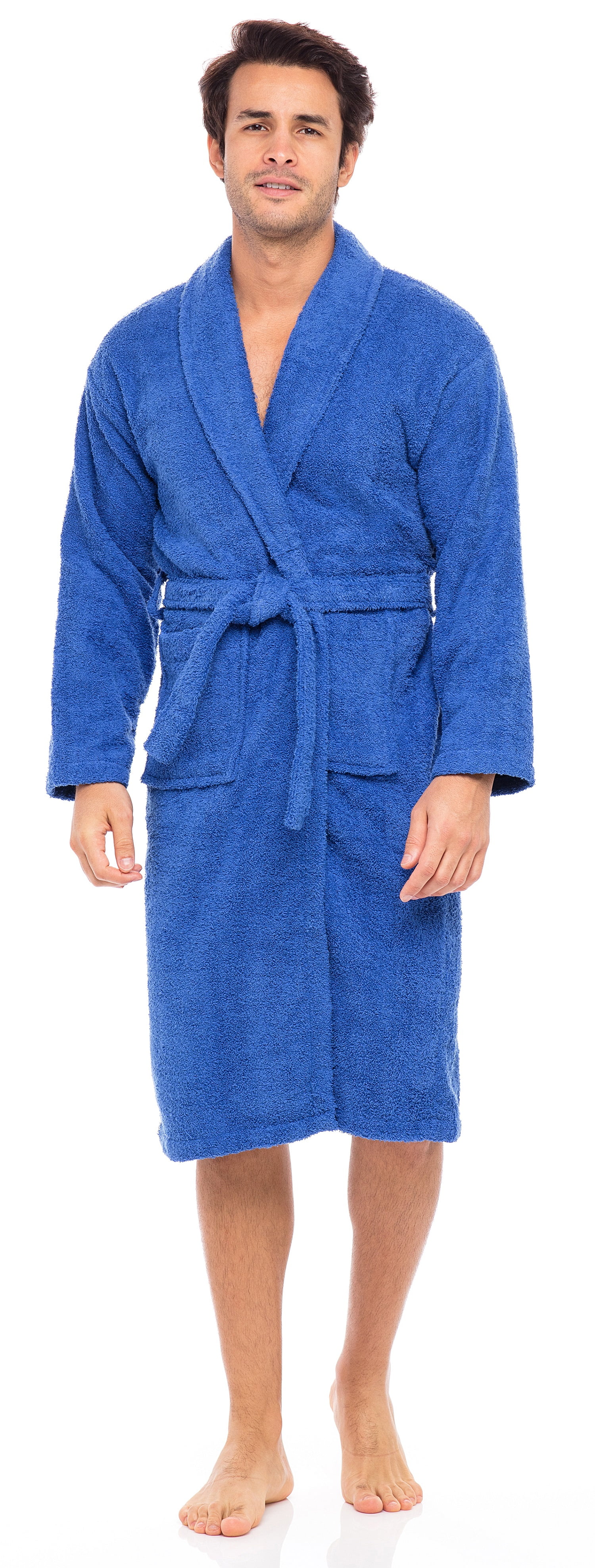 SKYLINEWEARS Men’s Robe Terry Cotton Bathrobe Shawl Collar Shower Bath