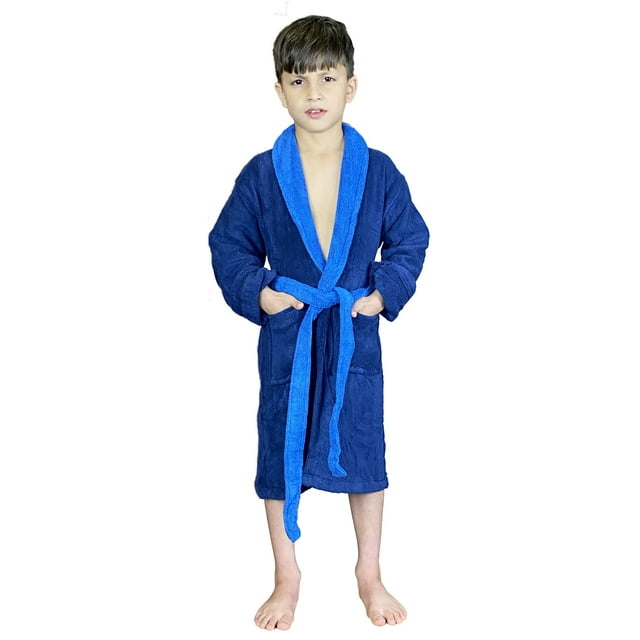 SKYLINEWEARS Toddler Girl Bathrobe 100 Cotton Shawl Collar Bath Robe