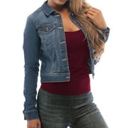 Skylinewears Classic Women's Denim Jacket | Soft Stretch Fitted Jean Jacket | Long Sleeve Button Down for Casual, Everyday Wear