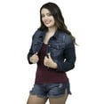 thumbnail image 1 of Womens Plus Size Button Closed Cropped Stretch Denim Jacket Ladies Oversize Coat, 1 of 6