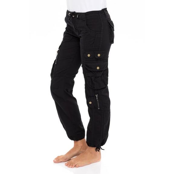 SKYLINEWEARS Women’s Casual Cargo Pants Hiking Multi-Pockets Work Pants Trouser Black S
