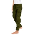 thumbnail image 1 of SKYLINEWEARS Women's Utility Work Cargo Solid Style Hiking Pants Cotton Workwear Trouser Green M, 1 of 3