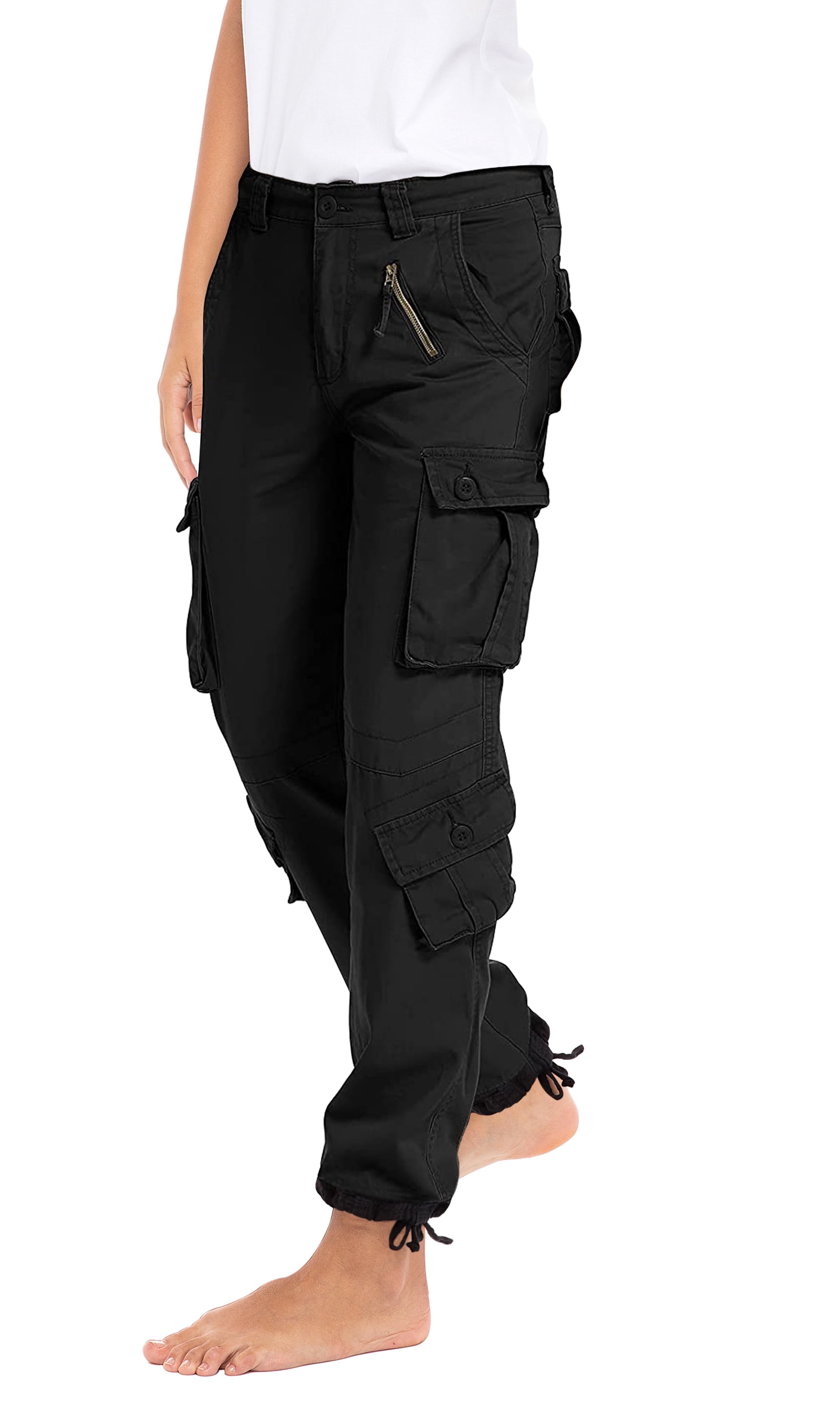 SKYLINEWEARS Women's Utility Work Cargo Solid Style Hiking Pants Cotton ...