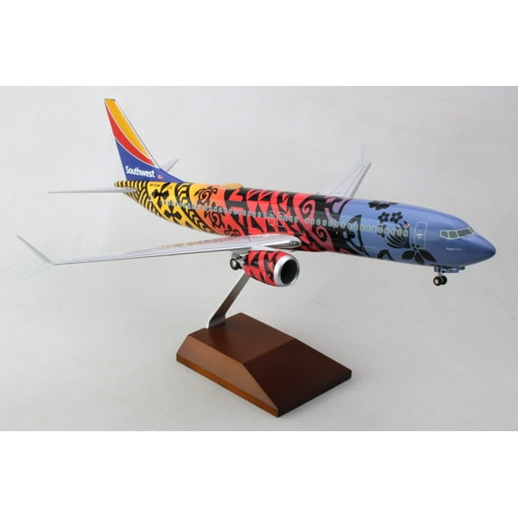 Boeing 737 MAX 8 Commercial Aircraft with Landing Gear "Southwest Airlines - Imua One" (N8710M) Hawaiian Livery (Snap-Fit) 1/100 Plastic Model by Skymarks