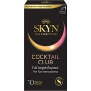 SKYN Cocktail Club Flavored Non-Latex Lubricated Condoms, 10 Count