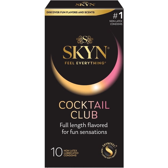 SKYN Cocktail Club Flavored Non-Latex Lubricated Condoms, 10 Count