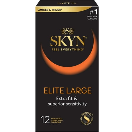 SKYN Elite Large Non-Latex Lubricated Condoms, 12 Count