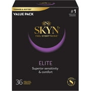 SKYN Elite Lubricated Non Latex Condoms, 36 Count