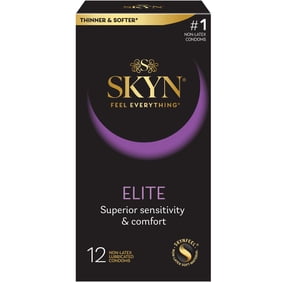 SKYN Elite Non-Latex Lubricated Condoms, 12 Count